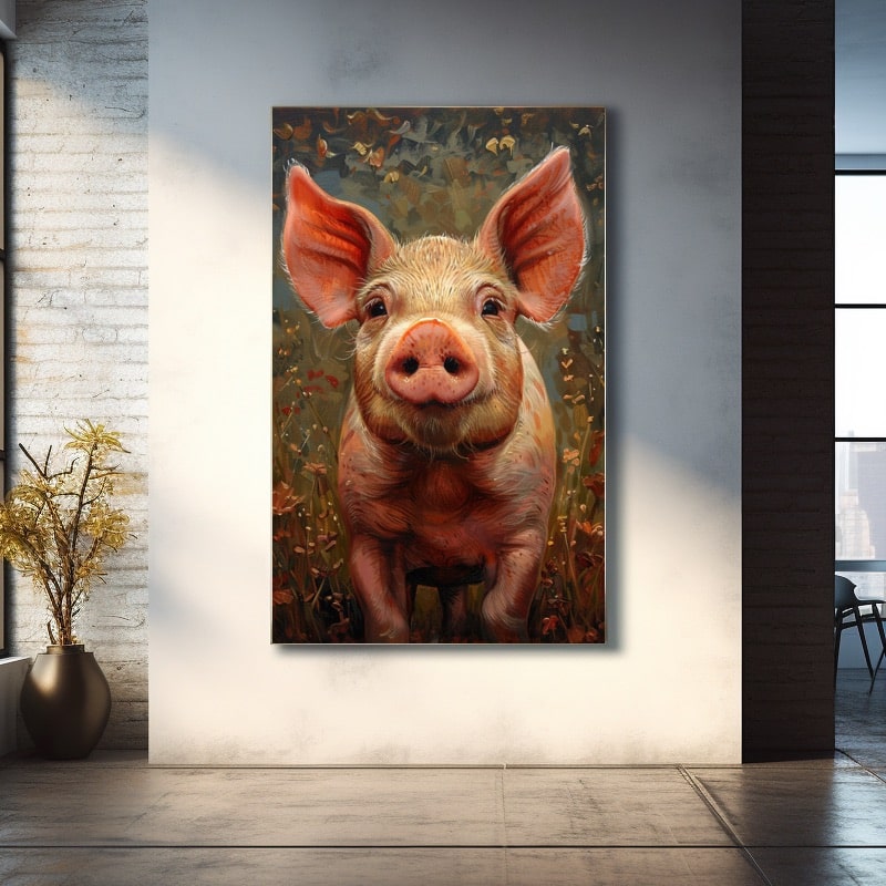 Tableau Peinture Cochon