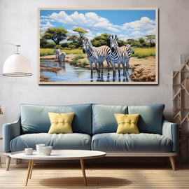 Tableau Peinture Couleur Zèbre, art mural décoration nature