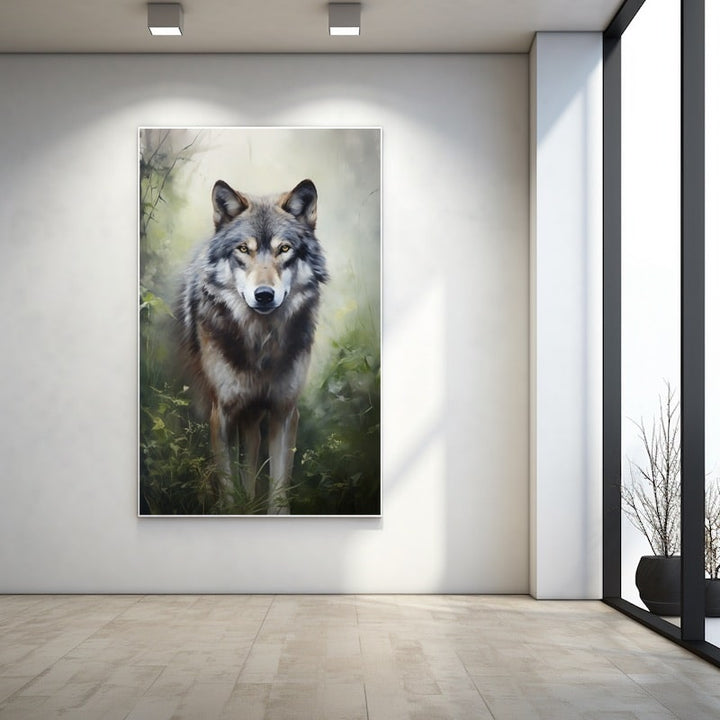 Tableau Peinture de Loup, art mural décoration nature