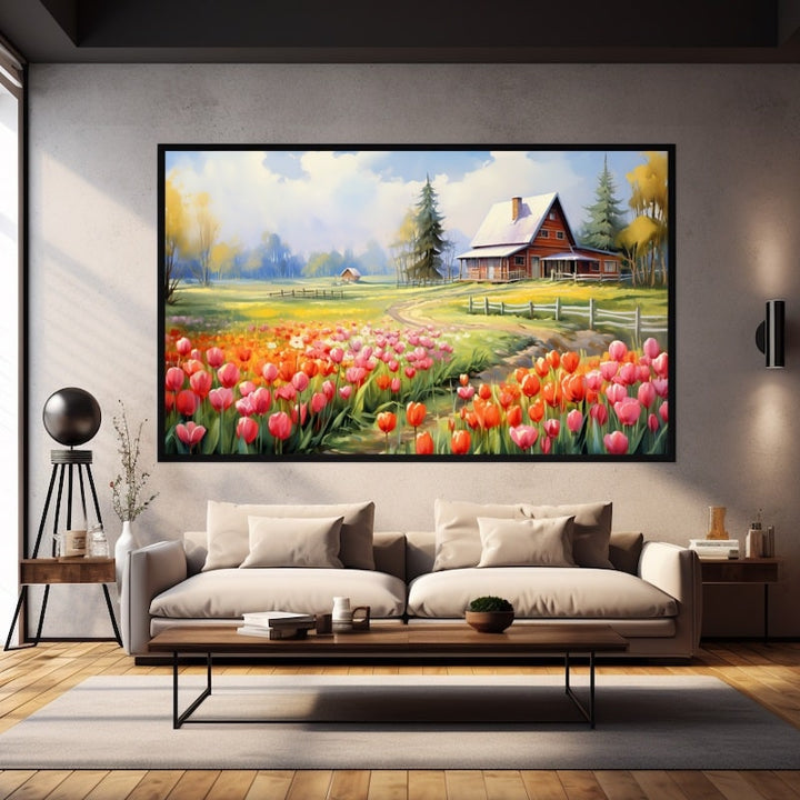 Tableau Peinture De Tulipes