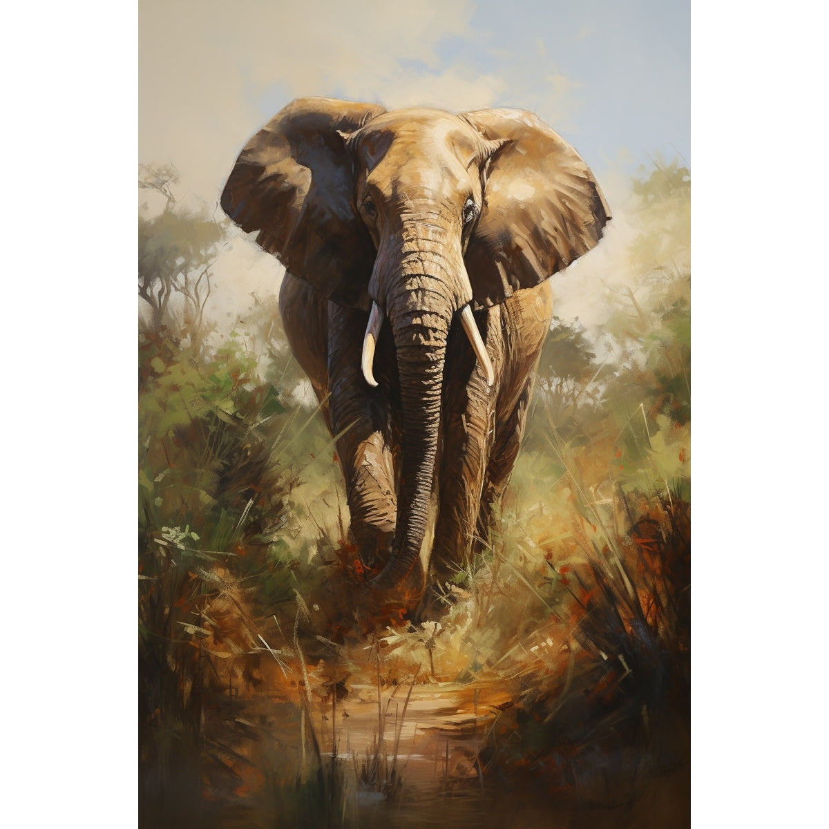 Tableau Éléphant Peinture, art mural décoration nature