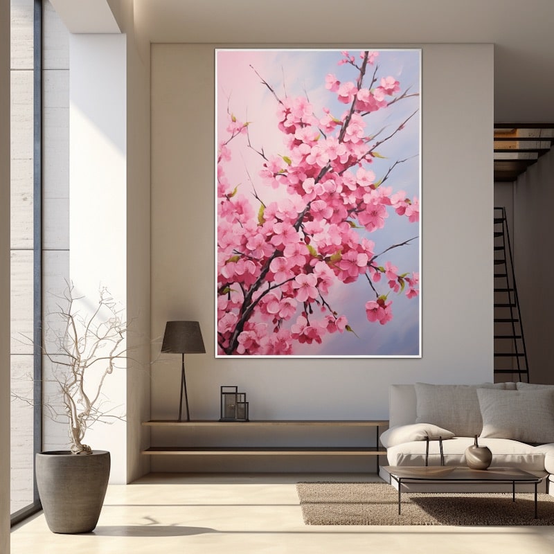 Tableau Peinture Fleurs De Cerisier