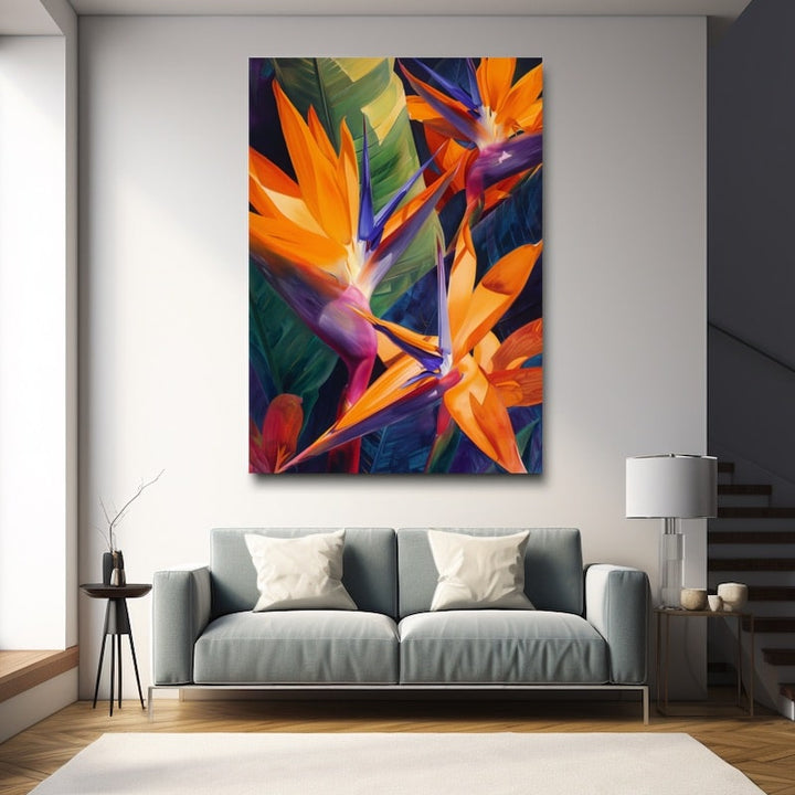 Tableau Peinture Fleurs Exotiques