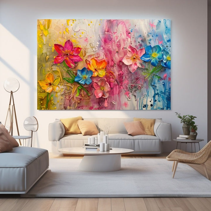 Tableau Peinture Fleurs Moderne