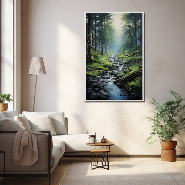 Tableau Peinture Forêt, art mural décoration nature