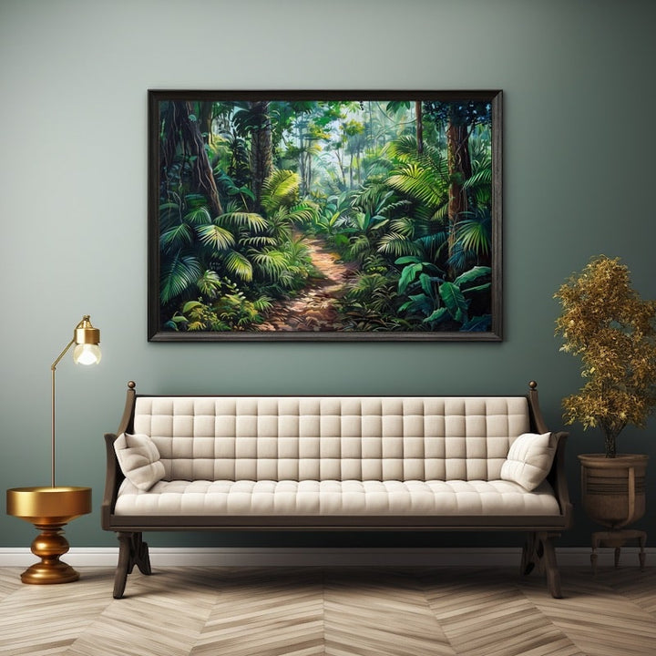 Tableau Peinture Forêt Tropicale, art mural décoration nature