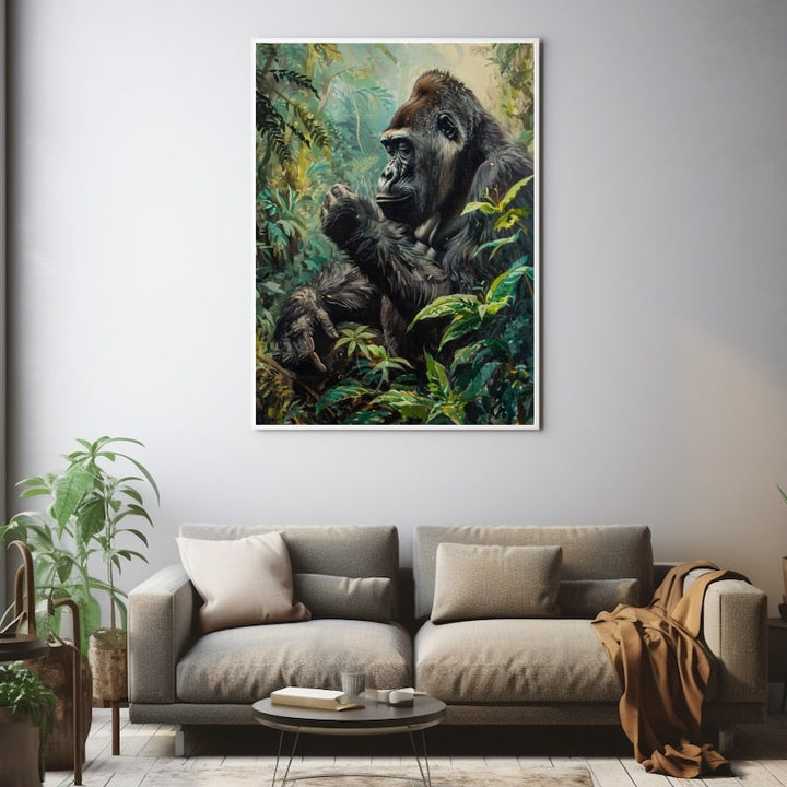 Tableau Peinture Gorille, art mural décoration nature