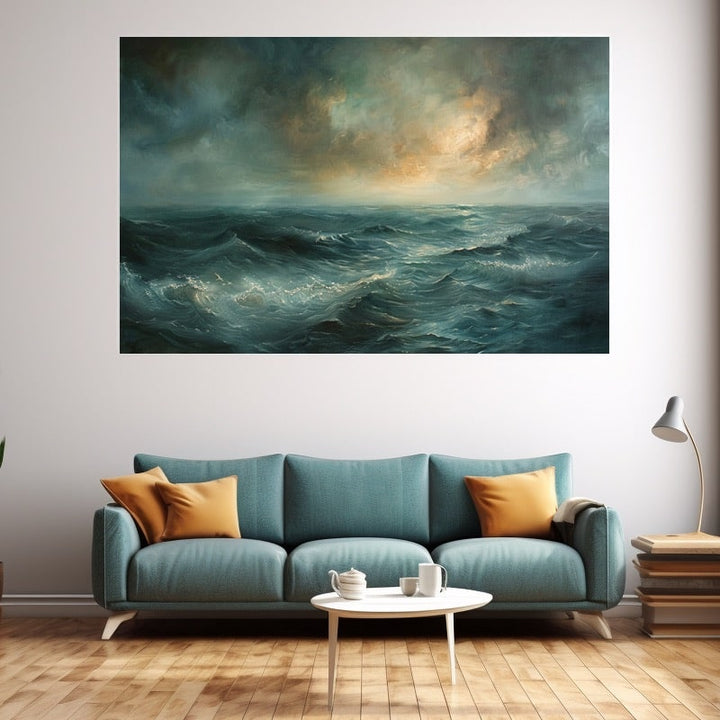 Tableau Océan sous un Ciel Chargé, art mural décoration nature