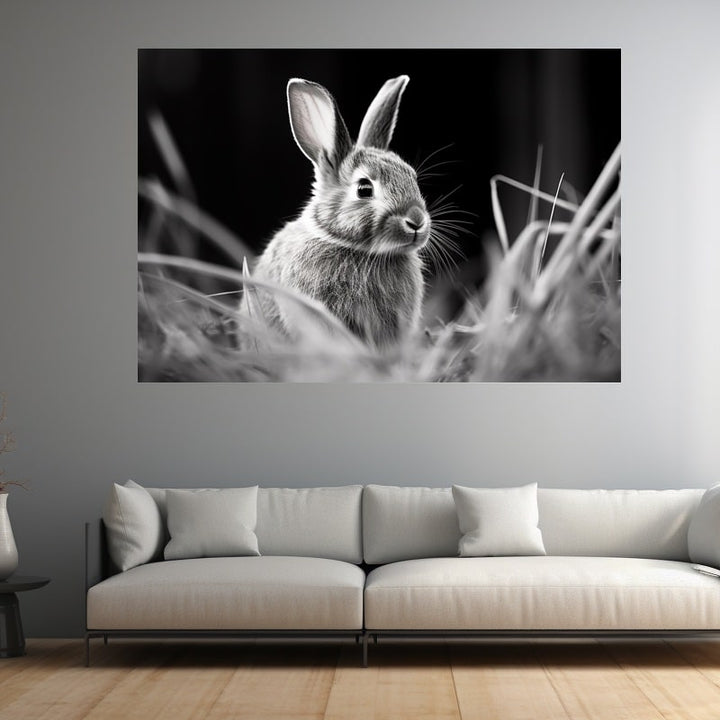 Tableau Peinture Lapin Cuisine, art mural décoration nature