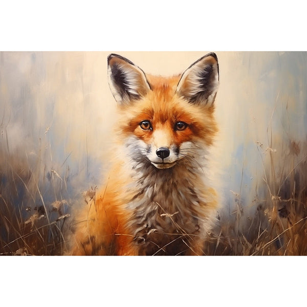 Tableau Renard dans les Herbes, art mural décoration nature