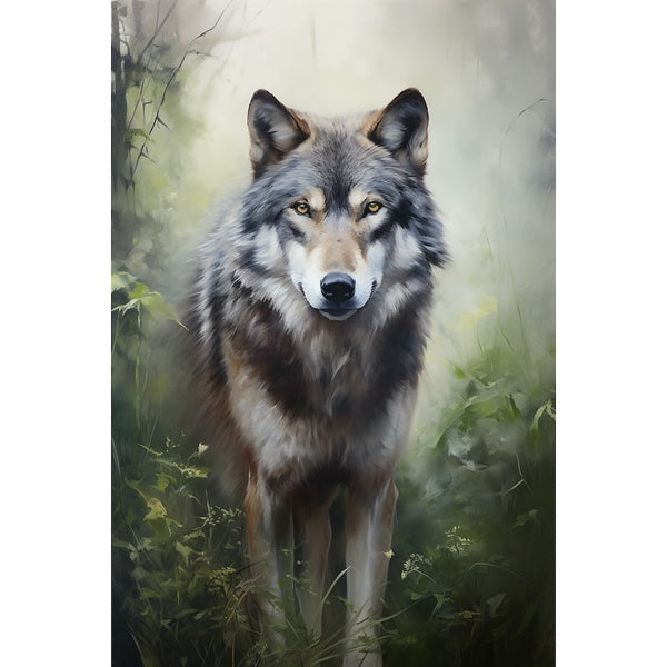Tableau Peinture de Loup, art mural décoration nature