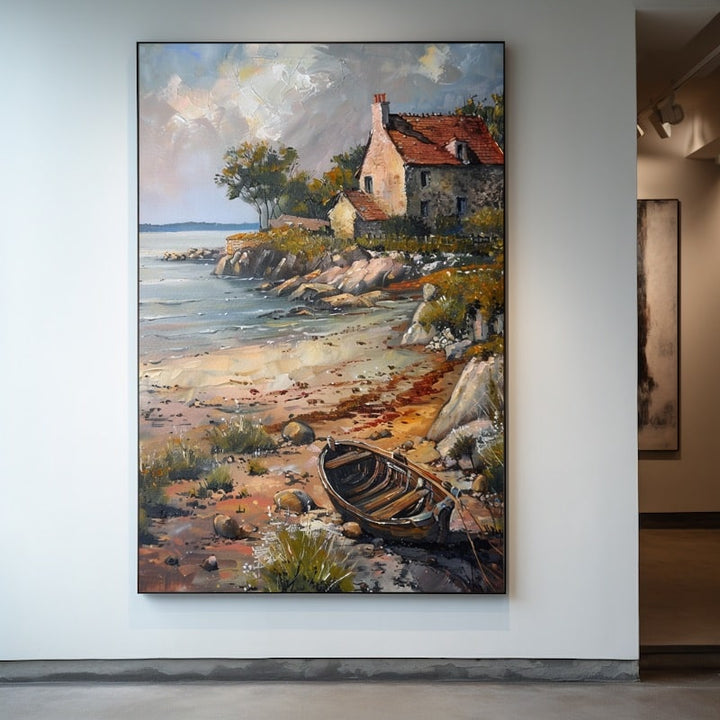 Tableau Peinture Mer Bretagne, art mural décoration nature