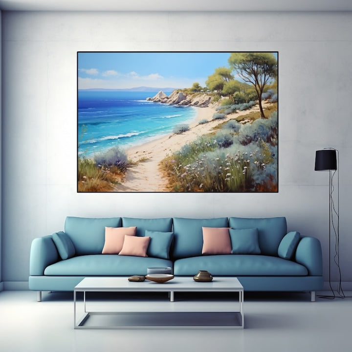 Tableau Peinture Mer et Plage, art mural décoration nature