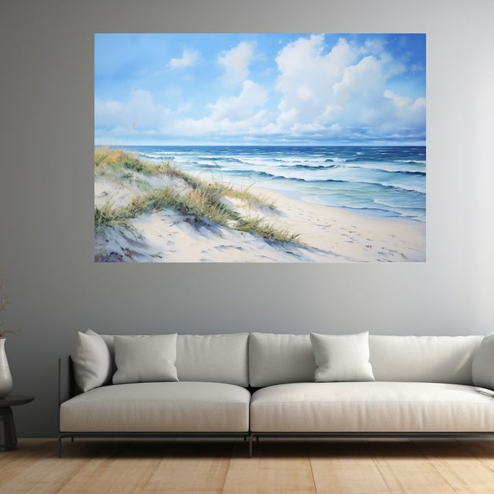 Tableau Mer et Dune Ensoleillée, art mural décoration nature
