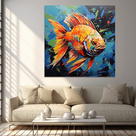 Tableau Peinture Moderne Avec Poisson