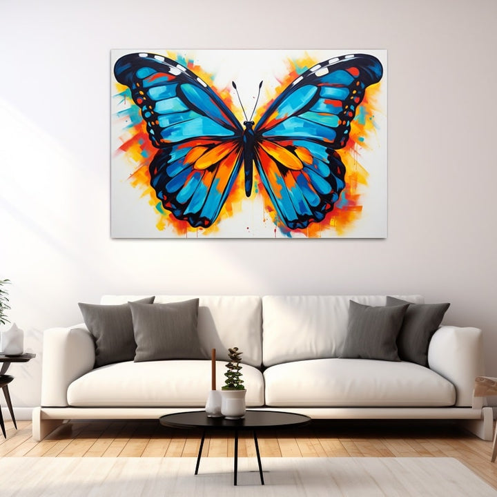 Tableau Peinture Moderne Papillon, art mural décoration nature