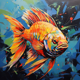 Tableau Peinture Moderne Poisson