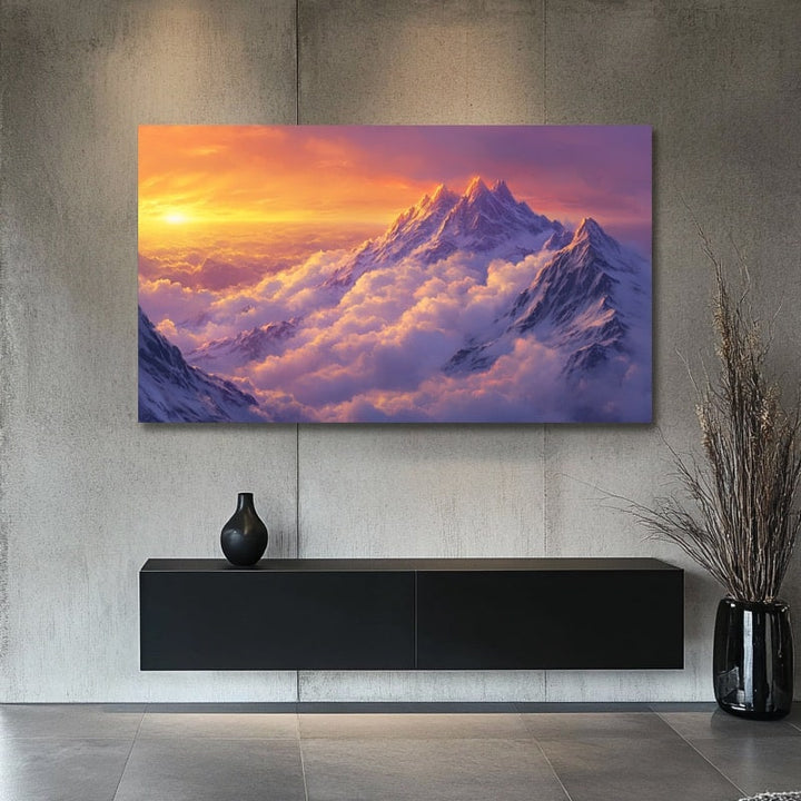 Tableau Peinture Nuage, art mural décoration nature
