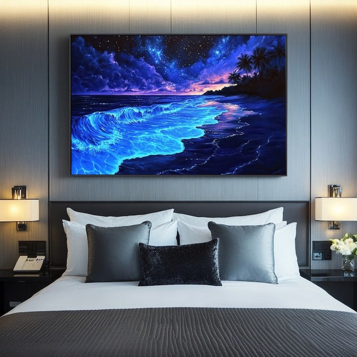 Tableau Peinture Nuit, art mural décoration nature