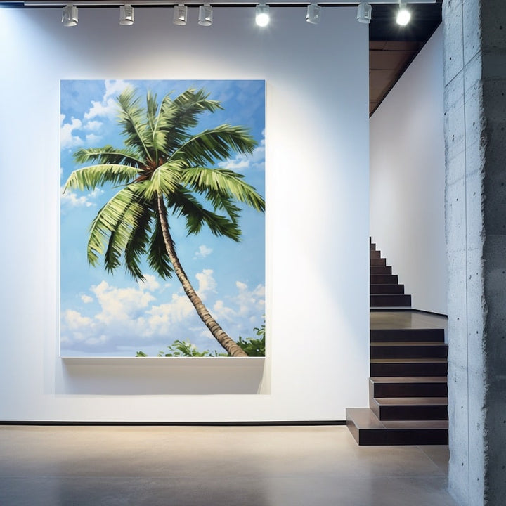Tableau Peinture Palmier, art mural décoration nature