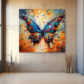 Tableau Peinture Papillon Abstrait, art mural décoration nature