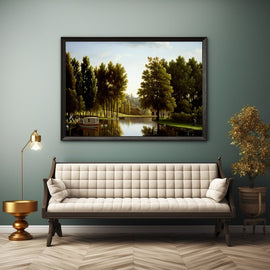 Tableau Peinture Paysage Connu, art mural décoration nature
