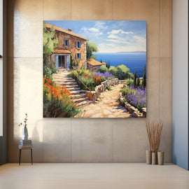 Tableau Peinture Paysage Provençal, art mural décoration nature