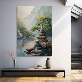 Tableau Peinture Paysage Zen