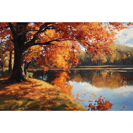 Tableau Peinture Paysage Automne, art mural décoration nature