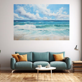 Tableau Peinture Plage, art mural décoration nature