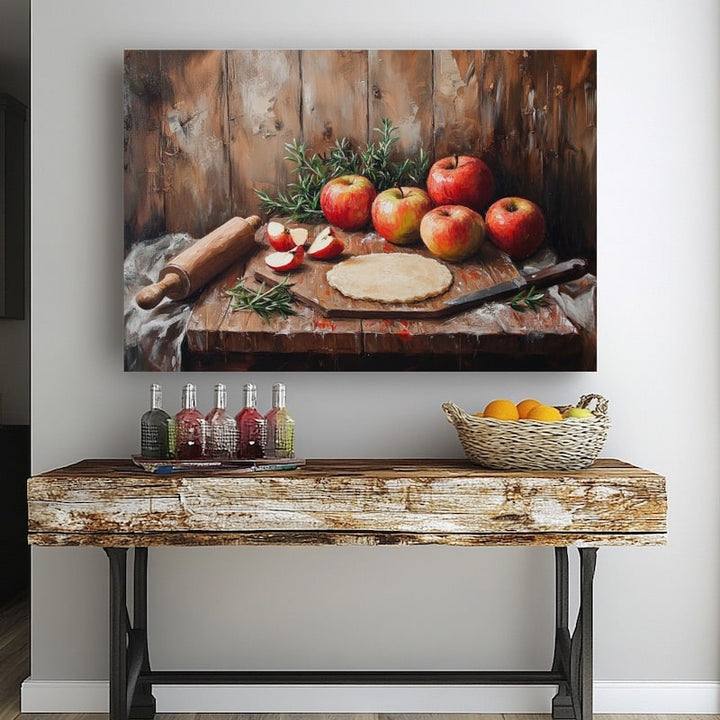 Tableau Peinture Pomme, art mural décoration nature