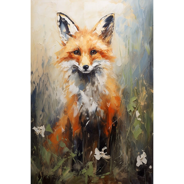 Tableau de Peinture Renard, art mural décoration nature