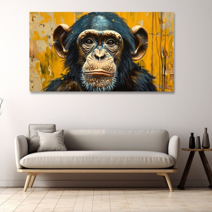 Tableau Peinture Singe, art mural décoration nature