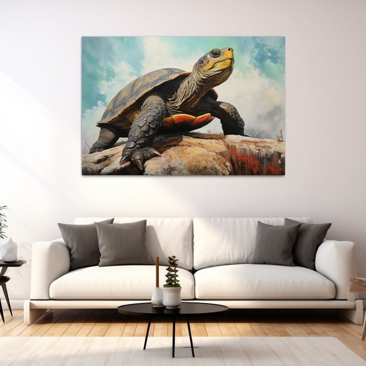 Tableau Peinture Tortue, art mural décoration nature
