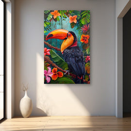 Tableau Peinture Toucan, art mural décoration nature