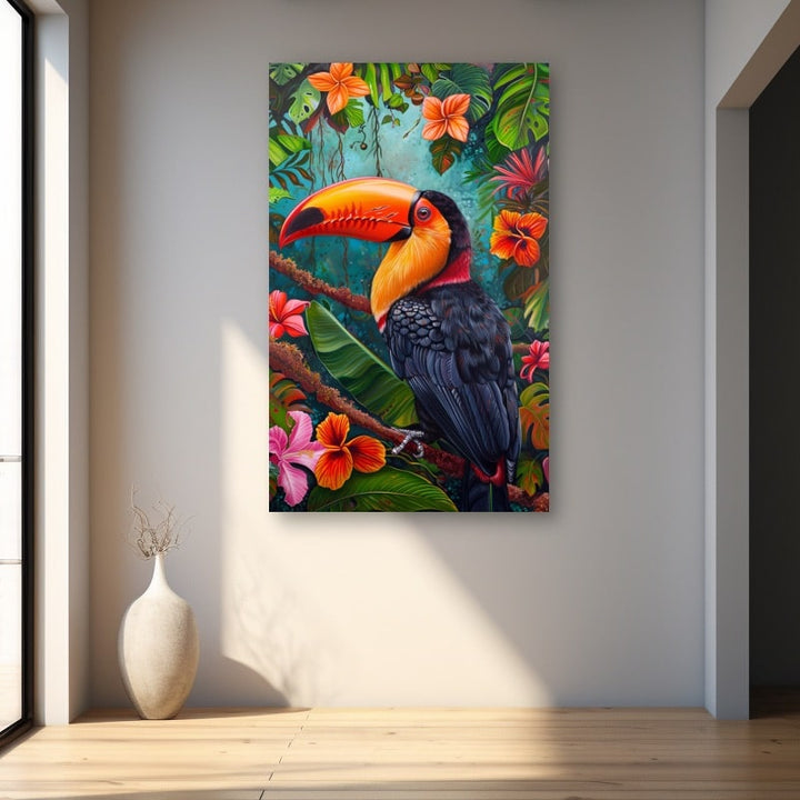 Tableau Peinture Toucan, art mural décoration nature