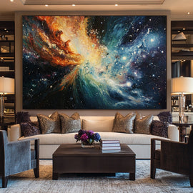 Tableau Peinture Univers, art mural décoration nature