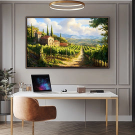 Tableau Peinture Vignes, art mural décoration nature