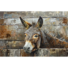Tableau Peinture Ane, art mural décoration nature