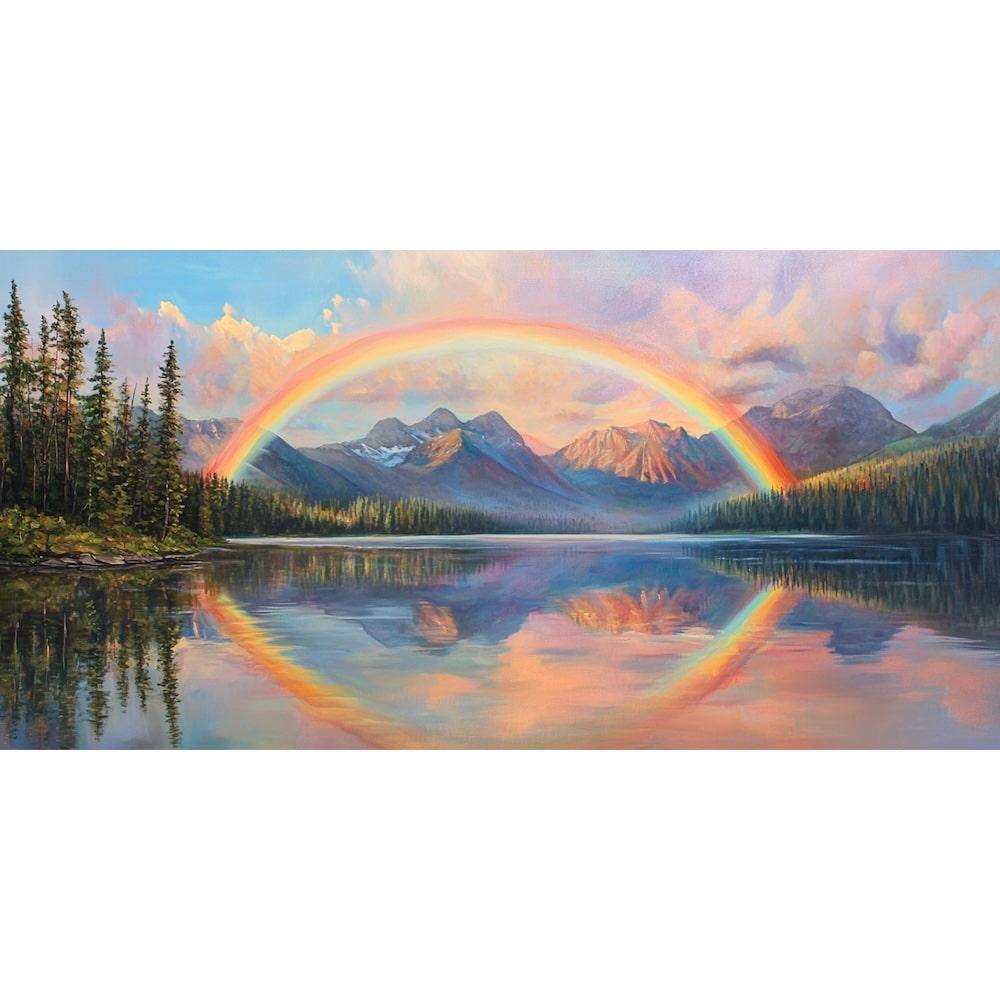 Tableau Peinture Arc en Ciel, art mural décoration nature