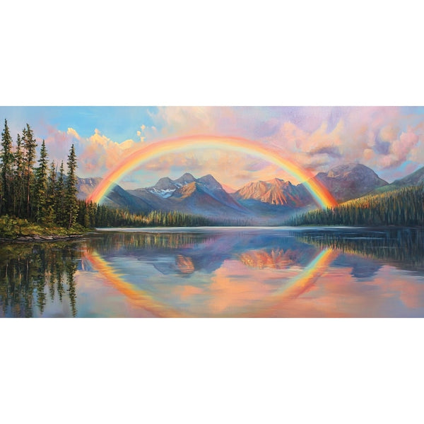 Tableau Peinture Arc en Ciel, art mural décoration nature