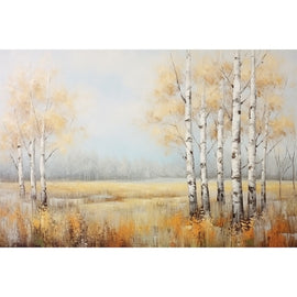 Tableau Bosquet de Bouleaux en Automne, art mural décoration nature