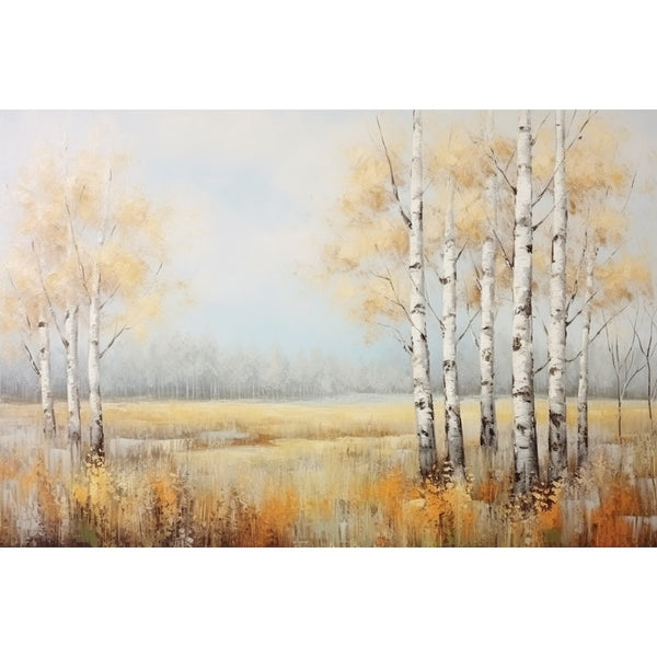 Tableau Bosquet de Bouleaux en Automne, art mural décoration nature