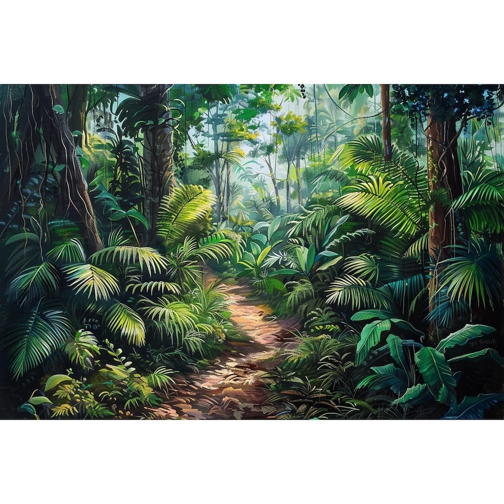 Tableau Peinture de Forêt Tropicale