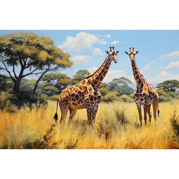 Tableau Peinture Girafe, art mural décoration nature