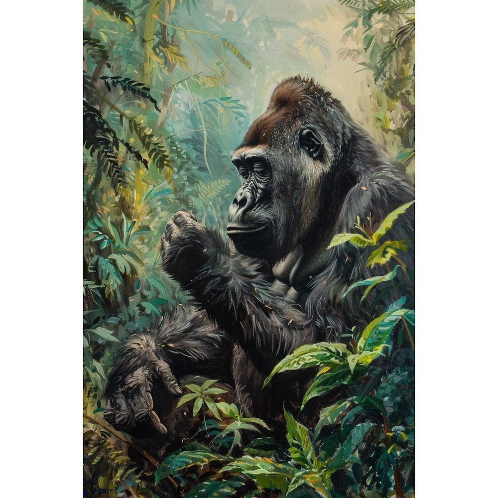 Tableau Peinture Gorille, art mural décoration nature