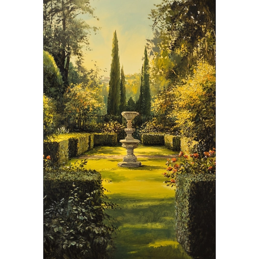 Tableau Peinture Jardin, art mural décoration nature