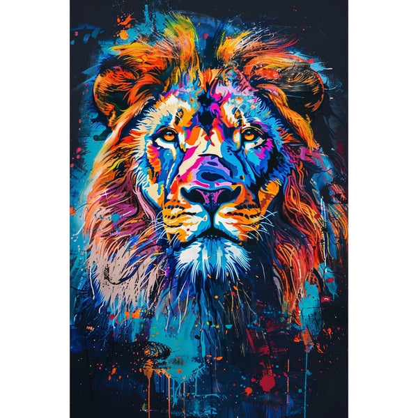 Tableau Peinture Lion Couleur, art mural décoration nature
