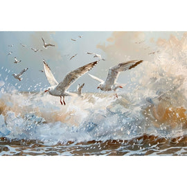 Tableau Peinture Mouette, art mural décoration nature, vue 2