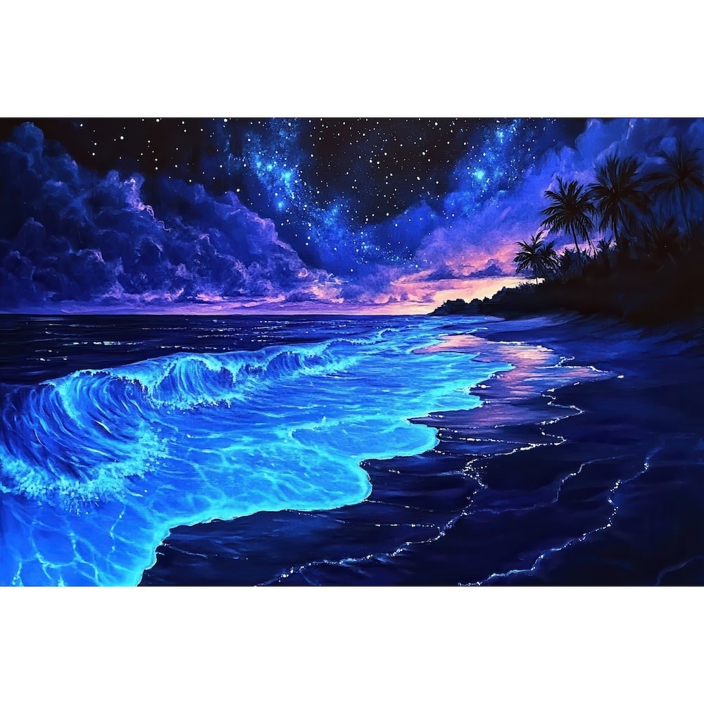Tableau Peinture Nuit, art mural décoration nature
